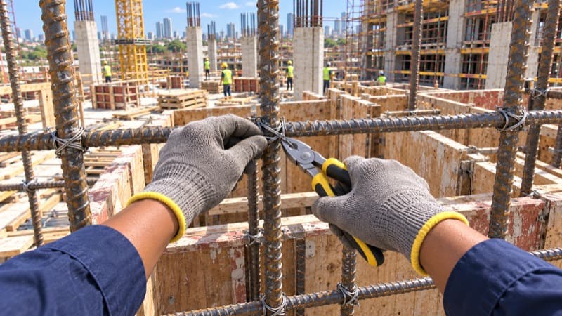 First-person view of hands at work